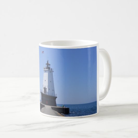 North Pierhead Lighthouse, Ludington, MI Kaffeetasse (VorderseiteRechts)