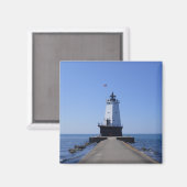 North Pierhead Lighthouse, Ludington, MI Magnet (Vorderseite/Rückseite)