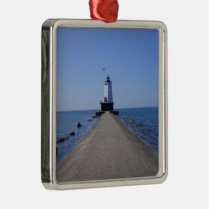 North Pierhead Lighthouse, Ludington, MI Ornament Aus Metall