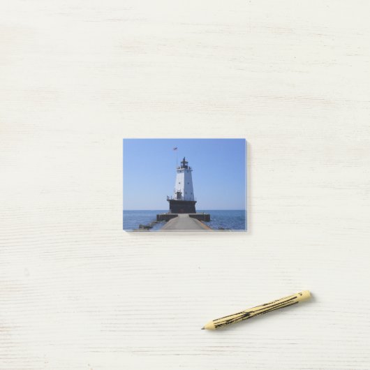 North Pierhead Lighthouse, Ludington, MI Post-it Klebezettel (Auf Schreibtisch)
