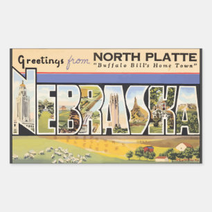 North Plate "Buffalo Bills Heimatstadt" Nebraska,  Rechteckiger Aufkleber