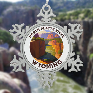 North Platte Schneeflocken Zinn-Ornament