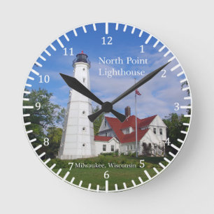 North Point Lighthouse clock Runde Wanduhr