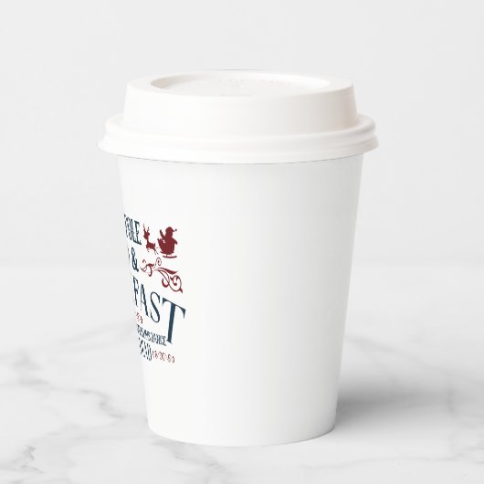 North Pole Bed Breakfast Weihnachten Pappbecher (Links)