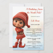 North Pole Birthday Magic | Enchanted Elf Einladung (Vorderseite)