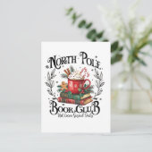 North Pole Book Club Hot Cocoa Weihnachten Ankündigungspostkarte (Stehend Vorderseite)