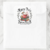 North Pole Book Club Hot Cocoa Weihnachten Quadratischer Aufkleber (Tasche)