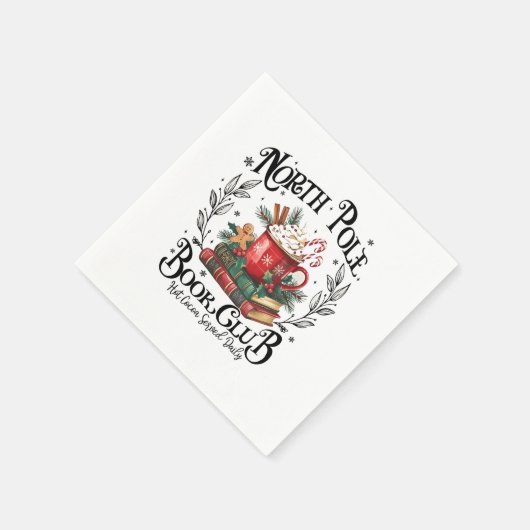 North Pole Book Club Hot Cocoa Weihnachten Serviette (Ecke)