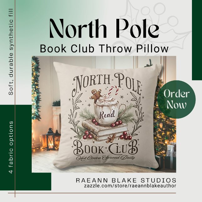 North Pole Book Club Throw Kissen (Von Creator hochgeladen)