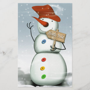 North Pole Bound Snowman Briefpapier