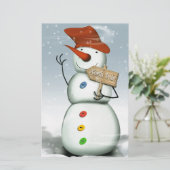 North Pole Bound Snowman Briefpapier (Stehend Vorderseite)