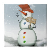North Pole Bound Snowman Fliese (Vorderseite)