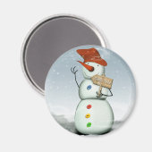 North Pole Bound Snowman Magnet (Vorderseite/Rückseite)