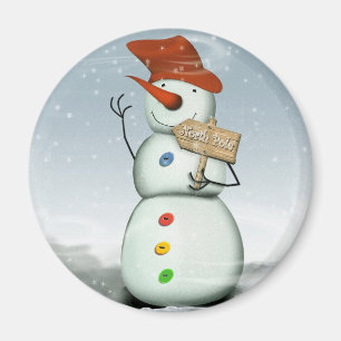 North Pole Bound Snowman Magnet