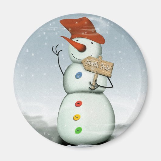 North Pole Bound Snowman Magnet (Vorne)