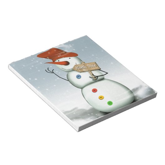 North Pole Bound Snowman Notizblock (angewinkelt)