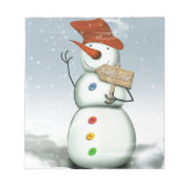 North Pole Bound Snowman Notizblock (Vorderseite)