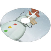 North Pole Bound Snowman Polyester Weihnachtsbaumdecke (Schrägansicht)