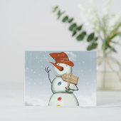 North Pole Bound Snowman Postkarte (Stehend Vorderseite)
