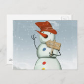 North Pole Bound Snowman Postkarte (Vorne/Hinten)