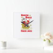 North Pole Cheer Quadratische Wanduhr (Zuhause)