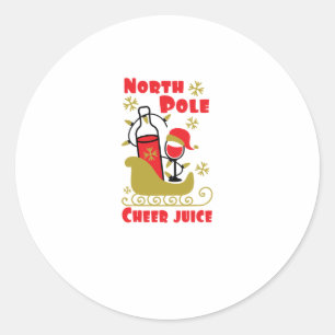 North Pole Cheer Runder Aufkleber