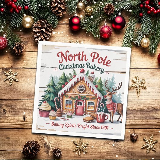 North Pole Christmas Bakery Serviette