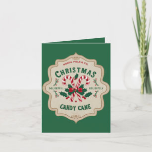 North Pole Christmas Candy Cane Feiertagskarte
