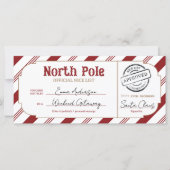 North Pole Christmas Gift Voucher Nice List Ticket (Vorderseite)