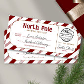 North Pole Christmas Gift Voucher Nice List Ticket