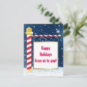 North Pole Christmas Holiday Card Feiertagspostkarte (Stehend Vorderseite)