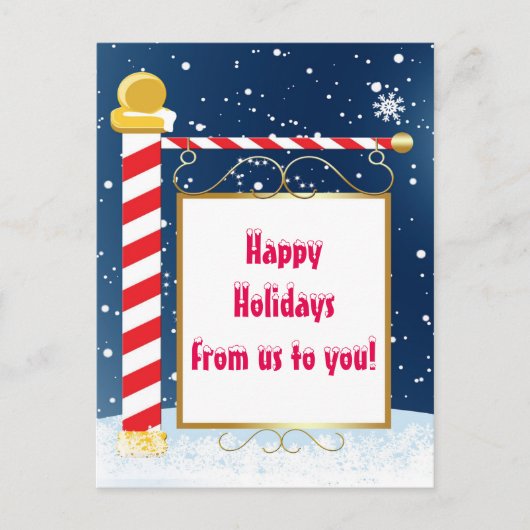 North Pole Christmas Holiday Card Feiertagspostkarte (Vorderseite)