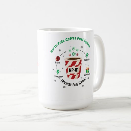 “North Pole Coffee Fuel System – Funny Christmas M Kaffeetasse (VorderseiteRechts)