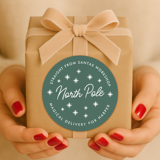 North Pole Delivery Sticker | Christmas Gift Seal