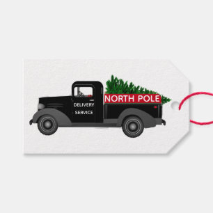 North Pole Delivery Truck Tree Gift Fvor Tag Geschenkanhänger