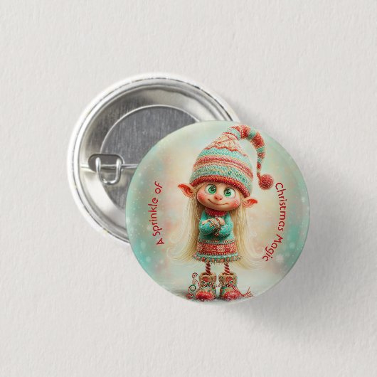 North Pole Elf Celebration | Christmas Magic Button (Vorne & Hinten)