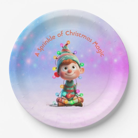 North Pole Elf Celebration | Christmas Magic Pappteller (Vorderseite)