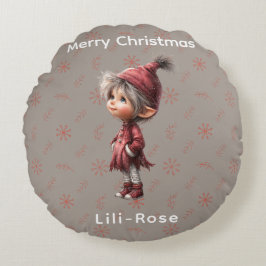 North Pole Elf Magic Whimsical Christmas Keepsake Rundes Kissen