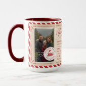 North Pole Express Bahn Ticket Weihnachtsfest Foto Tasse (Links)