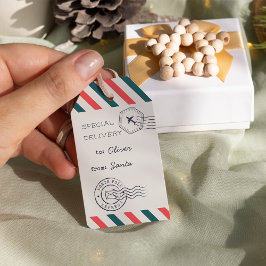 North Pole Express Christmas Air Mail Personalisie Geschenkanhänger