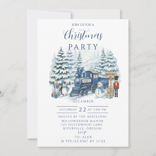 North Pole Express Christmas Einladung (Vorderseite)