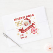 North Pole Express Delivery Santa Christmas Quadratischer Aufkleber (Umschlag)