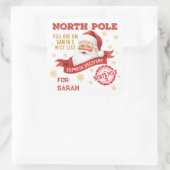 North Pole Express Delivery Santa Christmas Quadratischer Aufkleber (Tasche)