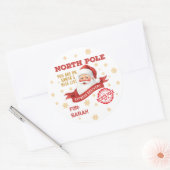 North Pole Express Delivery Santa Christmas Runder Aufkleber (Umschlag)