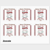 North Pole Express für frohe Wünsche Quadratischer Aufkleber (Blatt)