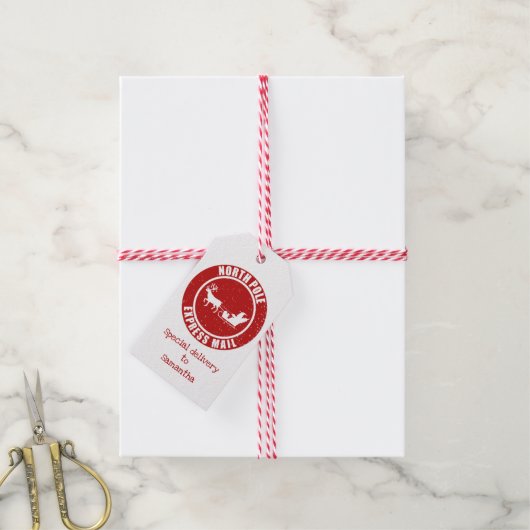 North Pole Express Mail Geschenke aus Weihnachten Geschenkanhänger (Mit Garn)