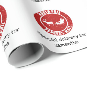 North Pole Express Mail Geschenke von Weihnachten Geschenkpapier