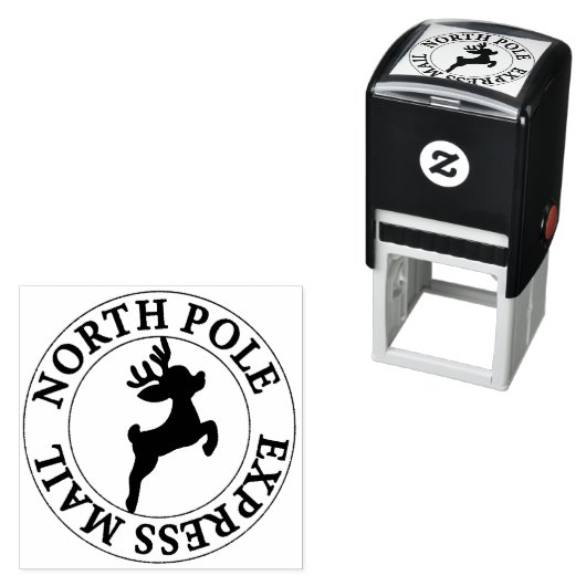 North Pole Express Mail Rentier Permastempel (Beispiel)
