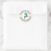 North Pole Express Mail Rentier Runder Aufkleber (Tasche)