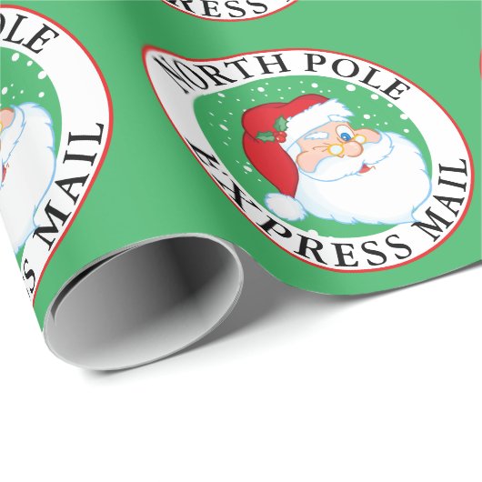 North Pole Express Mail Weihnachten Geschenkpapier (Rolleneckpunkt)